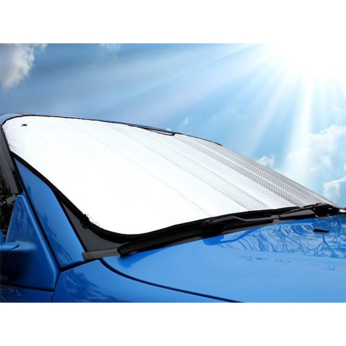 Husa parasolar auto universala reflectorizanta pentru parbriz VarioShop®, protectie solara vara si anti-inghet iarna, material rezistent impermeabil, grosime 4 mm, dimensiune 130 x 60 cm [3]