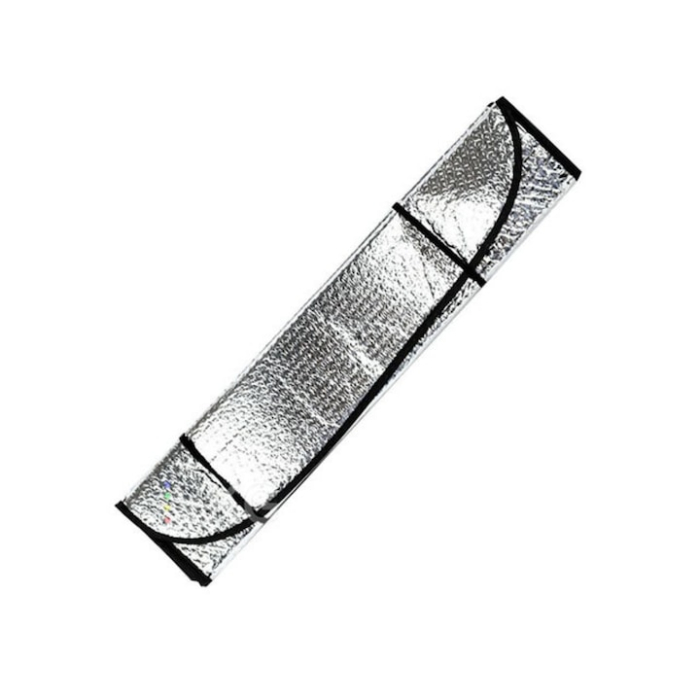 Husa parasolar auto universala reflectorizanta pentru parbriz VarioShop®, protectie solara vara si anti-inghet iarna, material rezistent impermeabil, grosime 4 mm, dimensiune 130 x 60 cm [10]