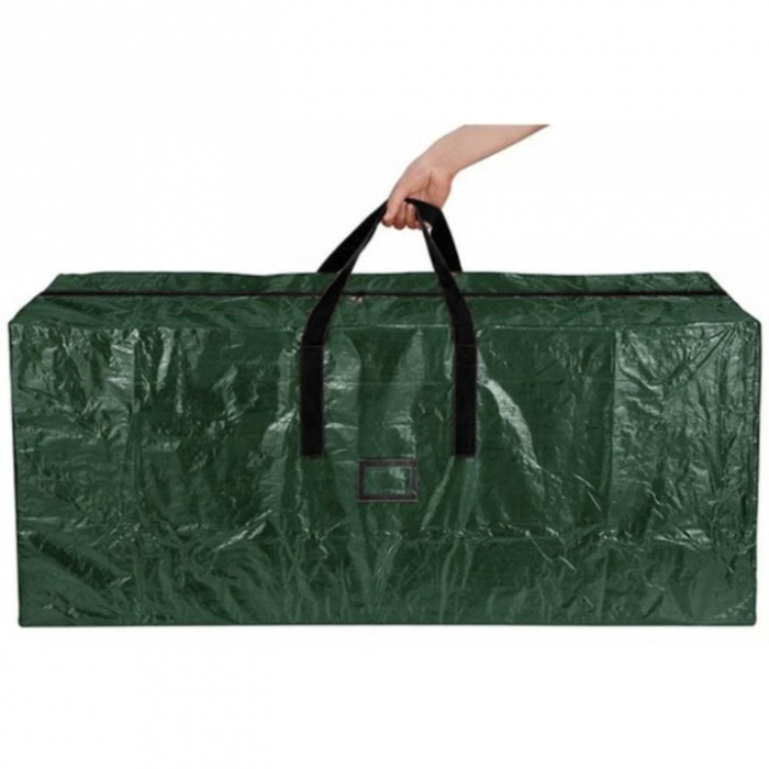 Husa pentru depozitarea bradului de Craciun VarioShop®, protectie impotriva prafului, murdariei, apei, cu manere, fermoar, usor de transportat, 165 x 75 x 37 cm, Verde [11]