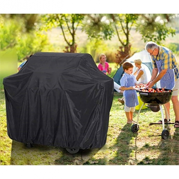 Husa pentru gratar VarioShop®, Rezistenta la apa si la raze UV, Material impermeabil si durabil, 95 x 100 x 60 cm, Negru [7]