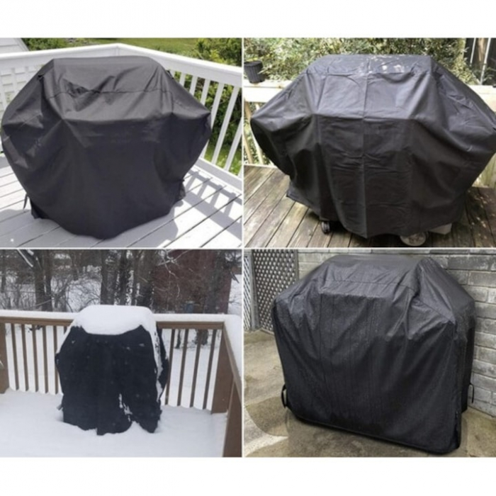 Husa pentru gratar VarioShop®, Rezistenta la apa si la raze UV, Material impermeabil si durabil, 95 x 100 x 60 cm, Negru [21]