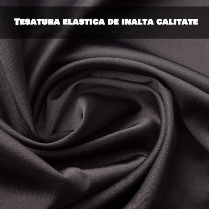 Husa pentru scaun de birou VarioShop®, universala, lavabila, inaltime spatar 80 cm, fermoar si banda elastica, 40 x 45 x 9 cm, Negru [4]