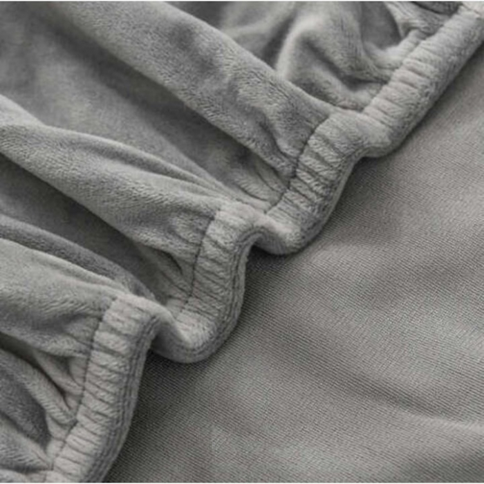Husa pentru scaun VarioShop®, elastica universala, din catifea, gri [9]