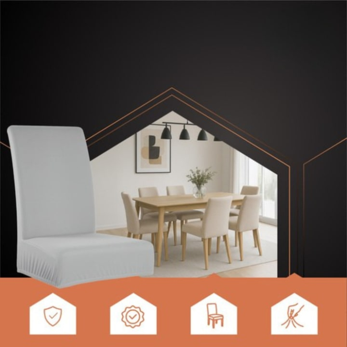 Husa pentru scaun VarioShop®, protectie impotriva murdariei si zgarieturilor, velur, lavabil, 35 x 40 x 10 cm, inaltime spatar 65 cm, gri [4]