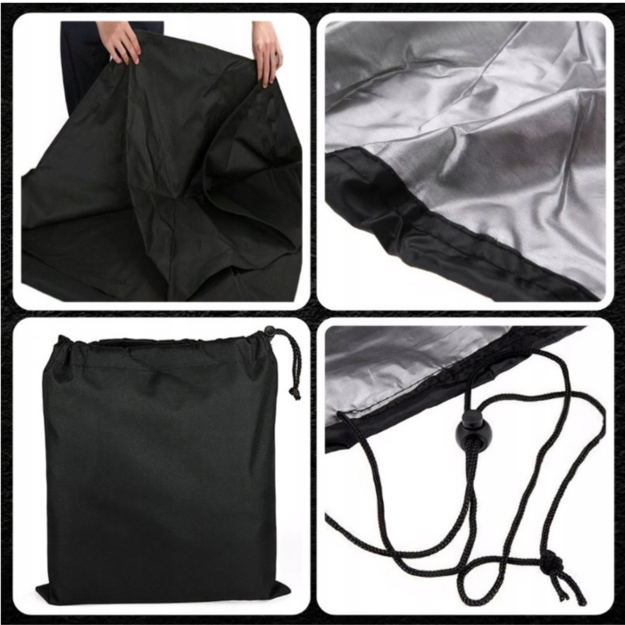 Husa protectie gratar VarioShop®, impermeabila, rezistenta la vant si ploaie, cu husa de transport, 145 x 117 x 61 cm, Negru [2]