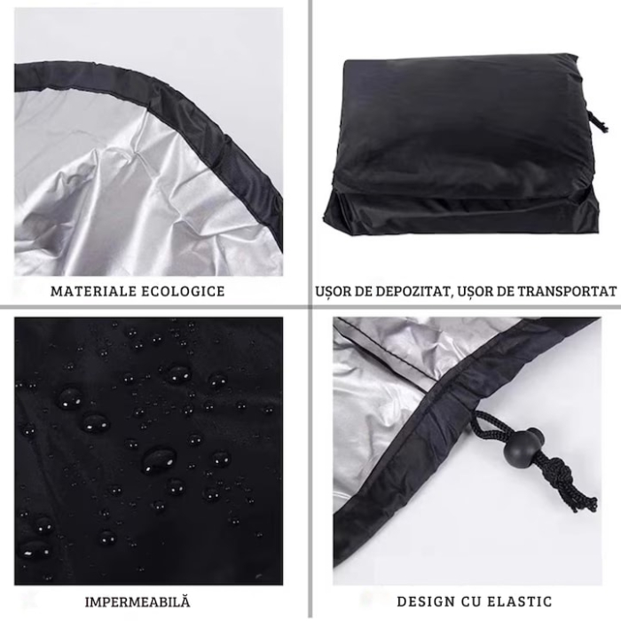 Husa protectie gratar VarioShop®, impermeabila, rezistenta la vant si ploaie, cu husa de transport, 250 x 120 cm, Negru [2]