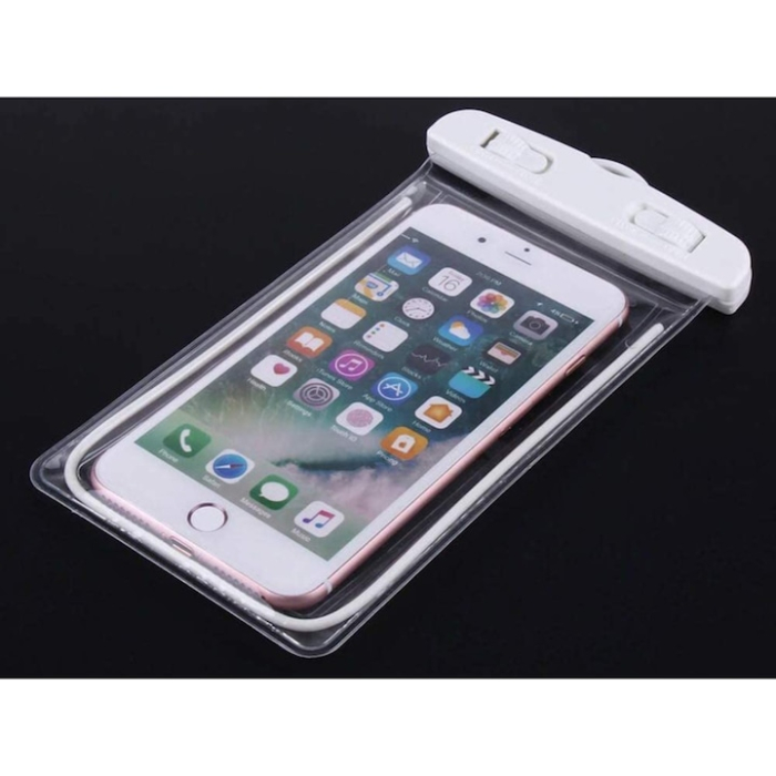Husa telefon impermeabila universala VarioShop®, cu fereastra tactila dubla, sistem de siguranta, compatibila pana la 6.5", ideala pentru piscina, plaja, sporturi acvatice si drumetii, Alb [7]