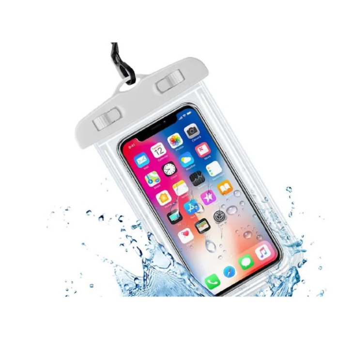 Husa telefon impermeabila universala VarioShop®, cu fereastra tactila dubla, sistem de siguranta, compatibila pana la 6.5", ideala pentru piscina, plaja, sporturi acvatice si drumetii, Alb [8]