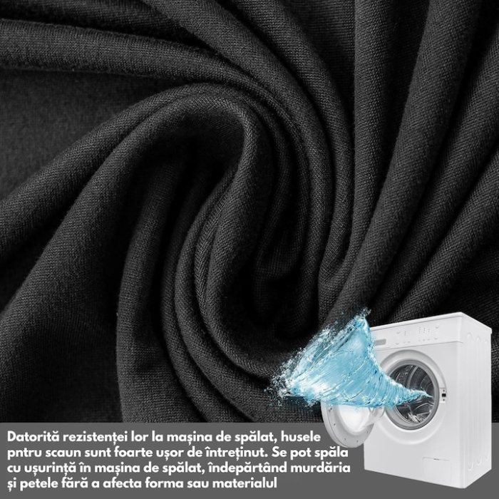 Husa universala pentru scaun de gaming si birou VarioShop®, material elastic si moale, montaj rapid, lavabila la masina, protectie impotriva murdariei si uzurii, Negru [2]