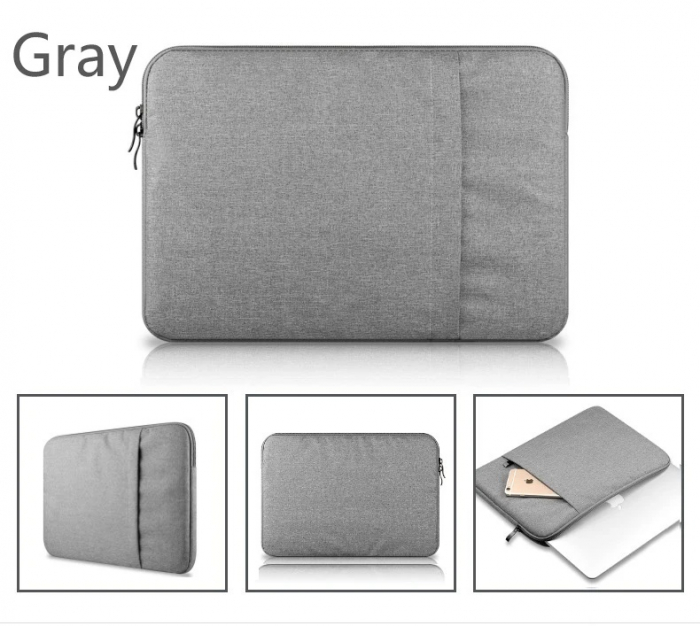 Husa Universala VarioShop®, pentru Laptop 15.6 inch, cu Burete Antisoc, Rezistena la Apa, Compatibila laptop Apple MacBook Air, MacBook Pro Touch Bar, Asus, Acer, Dell, Huawei, 40cm x 2cm x 30cm, Gri [13]