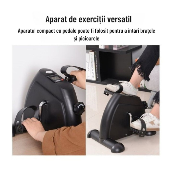 Bicicleta de reabilitare 2in1 VarioShop®, pentru brate si picioare, cu computer LCD, rezistenta reglabila si design compact, ideala pentru recuperare, intarirea musculaturii, Negru [5]