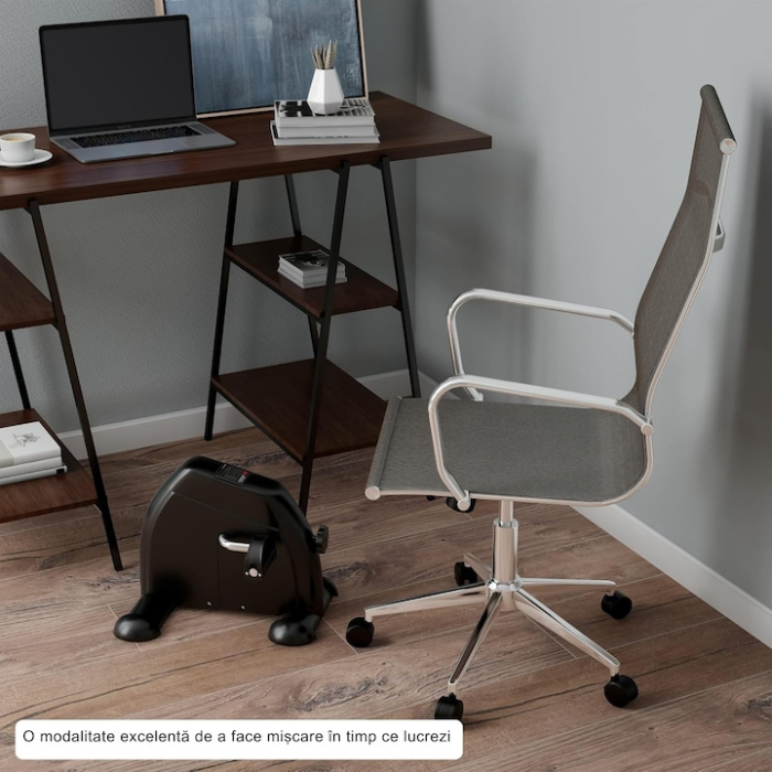 Bicicleta de reabilitare 2in1 VarioShop®, pentru brate si picioare, cu computer LCD, rezistenta reglabila si design compact, ideala pentru recuperare, intarirea musculaturii, Negru [6]