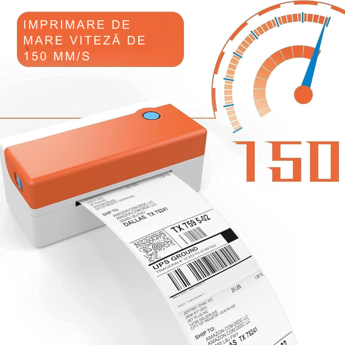 Imprimanta termica pentru etichete VarioShop®, 150 mm/s, 203 DPI, USB, compatibila Windows, Mac si Linux, pentru AWB, coduri de bare si etichete expediere, neagra [4]