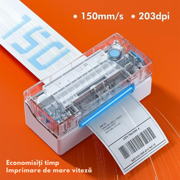 Imprimanta termica pentru etichete VarioShop®, 150 mm/s, 203 DPI, USB, compatibila Windows, Mac si Linux, pentru AWB, coduri de bare si etichete expediere, neagra [5]