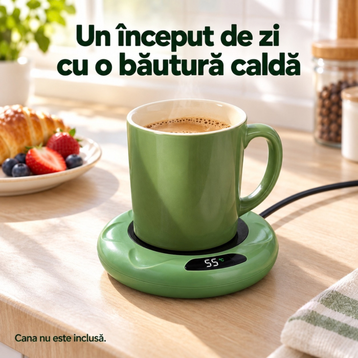 Incalzitor de cani VarioShop®, pentru cafea si ceai, temperatura reglabila in 3 trepte, alimentare USB , 11,5 × 2 cm, verde [8]