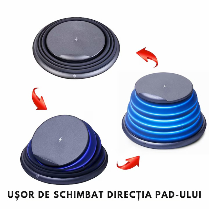 Incarcator fara fir VarioShop®, QI Fast Charging, pliabil cu stand, protectie supraincarcare, indicator LED, lampa de veghe incorporata, 10 W, Gri [4]