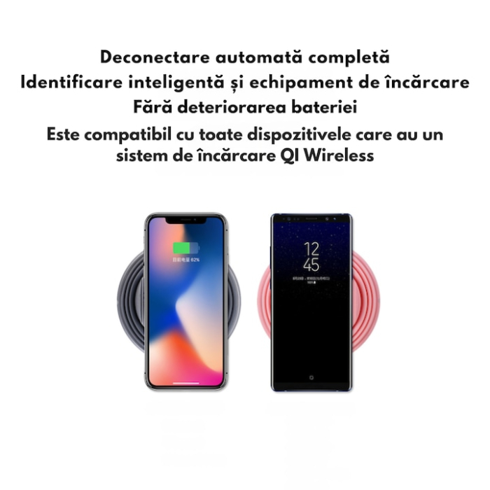 Incarcator fara fir VarioShop®, QI Fast Charging, pliabil cu stand, protectie supraincarcare, indicator LED, lampa de veghe incorporata, 10 W, Gri [5]