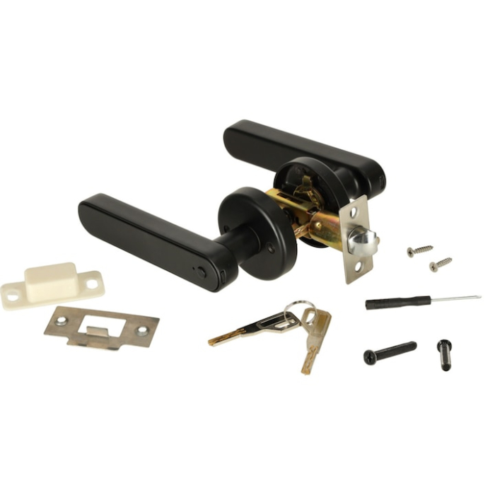 Incuietoare electronica inteligenta VarioShop®, cu amprenta digitala si aplicatie Tuya Smart, 4 moduri de acces, 30 amprente, 50 parole, montaj stanga/dreapta, design aluminiu negru [8]