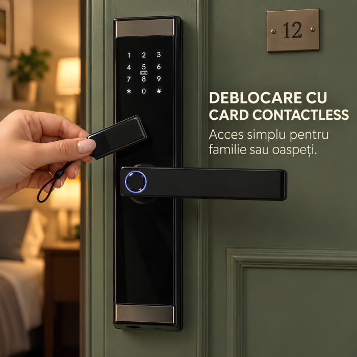 Incuietoare electronica VarioShop®, pentru locuinta si birou, 5 metode de acces, 120 amprente, 150 parole, aluminiu, negru [5]