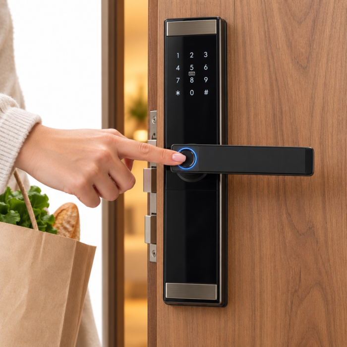 Incuietoare electronica VarioShop®, pentru locuinta si birou, 5 metode de acces, 120 amprente, 150 parole, aluminiu, negru [2]
