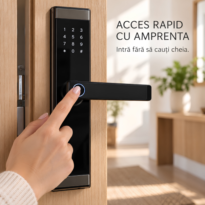 Incuietoare electronica VarioShop®, pentru locuinta si birou, 5 metode de acces, 120 amprente, 150 parole, aluminiu, negru [9]