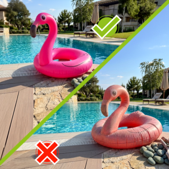 Colac gonflabil pentru plaja VarioShop®, model flamingo, 102 cm, PVC rezistent, suporta pana la 150 kg, roz [8]