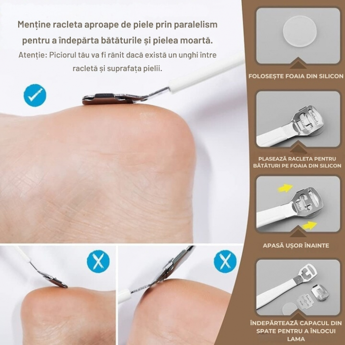 Instrumente profesionale pentru pedichiura medicala VarioShop®, Ideale pentru ingrijirea picioarelor si Indepartarea eficienta a calusurilor, Material durabil din otel inoxidabil, Set complet de 30 ac [7]