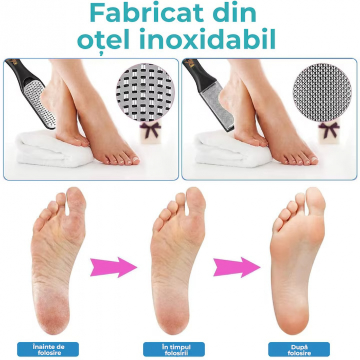 Instrumente profesionale pentru pedichiura medicala VarioShop®, Ideale pentru ingrijirea picioarelor si Indepartarea eficienta a calusurilor, Material durabil din otel inoxidabil, Set complet de 30 ac [12]