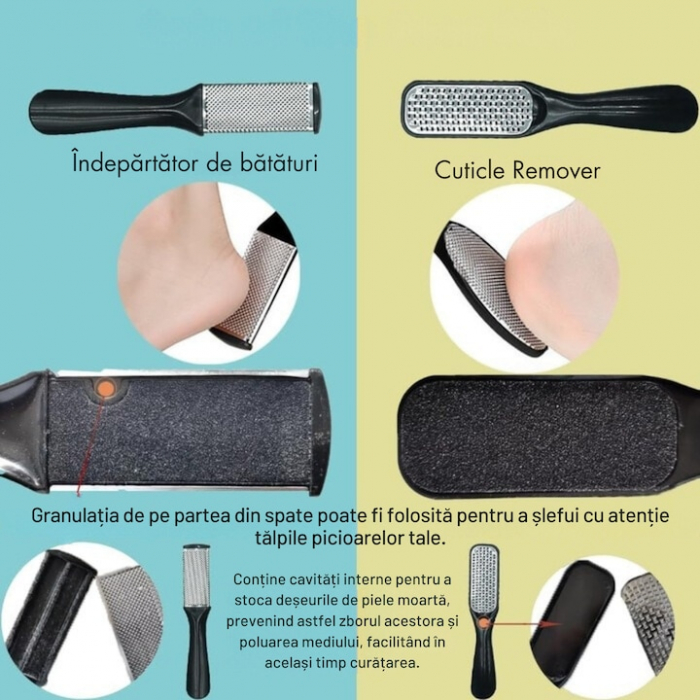 Instrumente profesionale pentru pedichiura medicala VarioShop®, Ideale pentru ingrijirea picioarelor si Indepartarea eficienta a calusurilor, Material durabil din otel inoxidabil, Set complet de 30 ac [14]