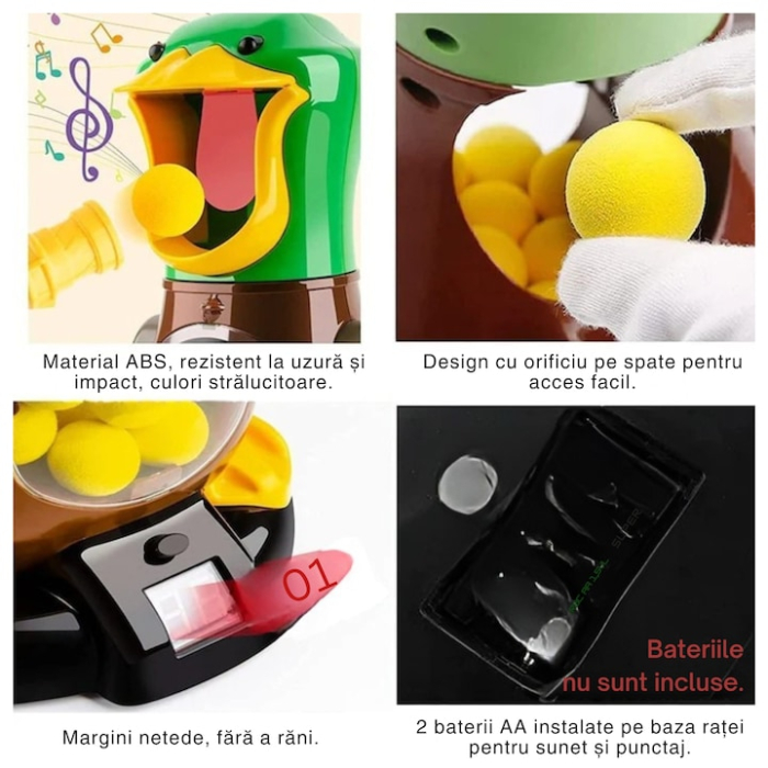 Joc interactiv de tras la tinta VarioShop®, model ratusca, 2 pistoale, 24 bile de spuma, afisaj electronic pentru scor, 16 x 29 cm, Multicolor [7]