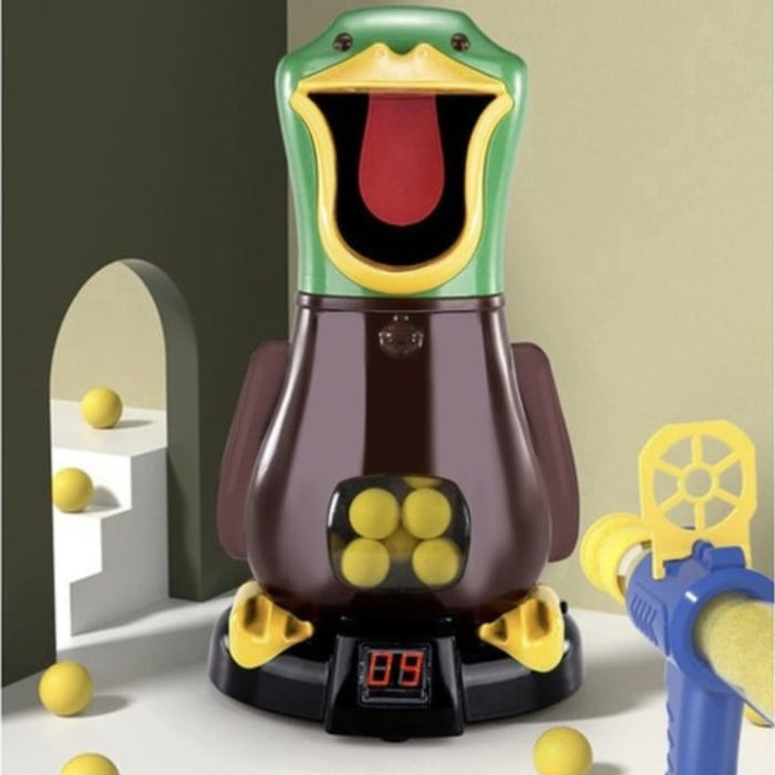 Joc interactiv de tras la tinta VarioShop®, model ratusca, 2 pistoale, 24 bile de spuma, afisaj electronic pentru scor, 16 x 29 cm, Multicolor [3]