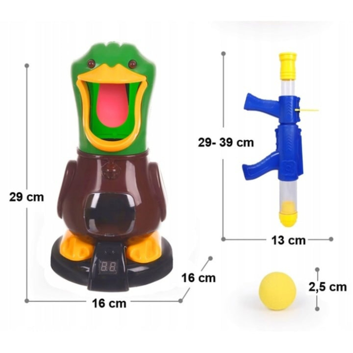 Joc interactiv de tras la tinta VarioShop®, model ratusca, 2 pistoale, 24 bile de spuma, afisaj electronic pentru scor, 16 x 29 cm, Multicolor [2]