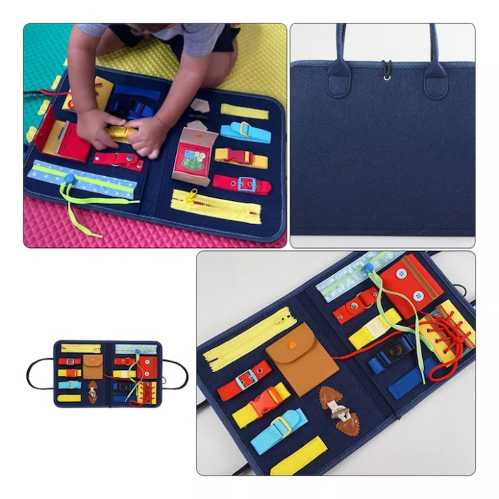 Joc pentru copii VarioShop®, tip Montessori, gentuta senzoriala pentru bebelusi, dezvolta inteligenta, antrenament motric, 33 x 28 cm, Multicolor [3]