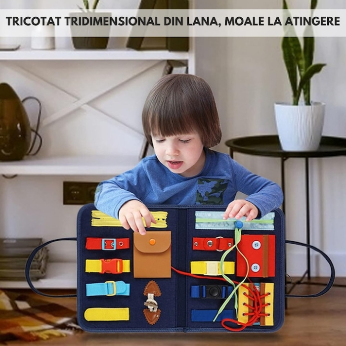 Joc pentru copii VarioShop®, tip Montessori, gentuta senzoriala pentru bebelusi, dezvolta inteligenta, antrenament motric, 33 x 28 cm, Multicolor [2]