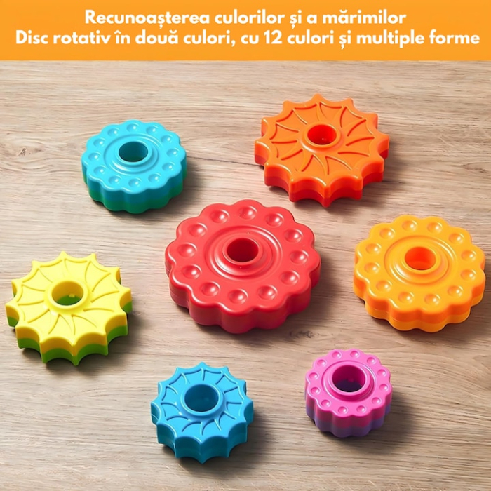 Jucărie bebeluși – Spirală pentru stivuire cu 6 inele colorate, din plastic rezistent și sigur [13]