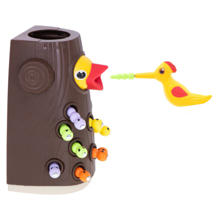 Jucarie educativa magnetica cu ciocanitoare si viermi VarioShop®, joc Montessori pentru dezvoltarea motricitatii si coordonarii, joc interactiv copii 3 ani+ [5]