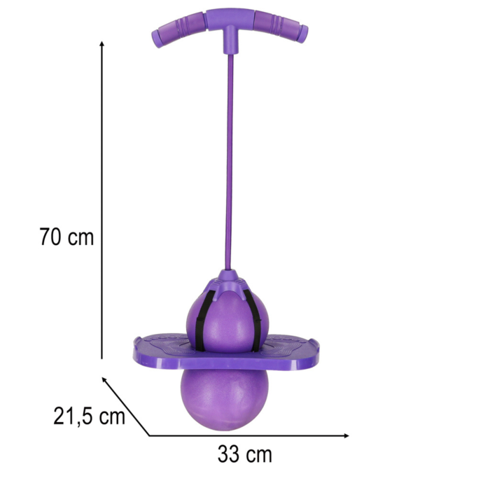 Minge de sarit si echilibru pentru copii VarioShop®, tip pogo, cu placa antiderapanta, manere din spuma, inaltime reglabila 70-91 cm, sarcina maxima 100 kg, violet [5]