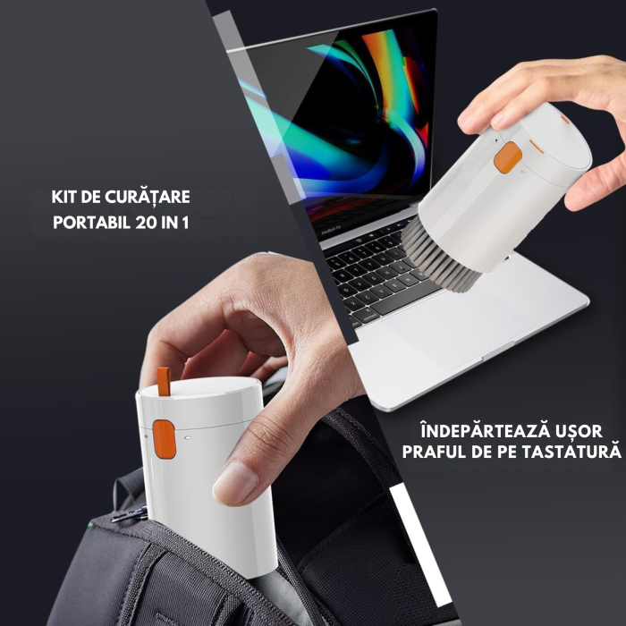 Kit curatare electronice 20 in 1 VarioShop®, set profesional pentru laptop, tastatura, casti, telefon, camera foto si ecrane, spray curatare, perii, suflanta aer [5]