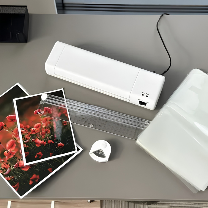 Laminator 4 in 1 format A4 VarioShop®, pentru documente si fotografii, cu 2 moduri de lucru, taiere, colturi rotunjite, 60 folii incluse, 500 W, alb [5]