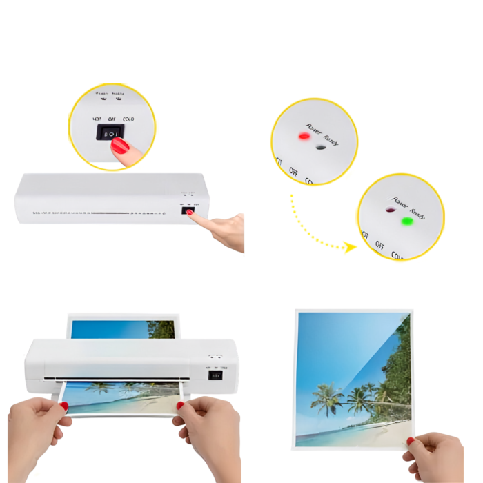 Laminator 4 in 1 format A4 VarioShop®, pentru documente si fotografii, cu 2 moduri de lucru, taiere, colturi rotunjite, 60 folii incluse, 500 W, alb [6]
