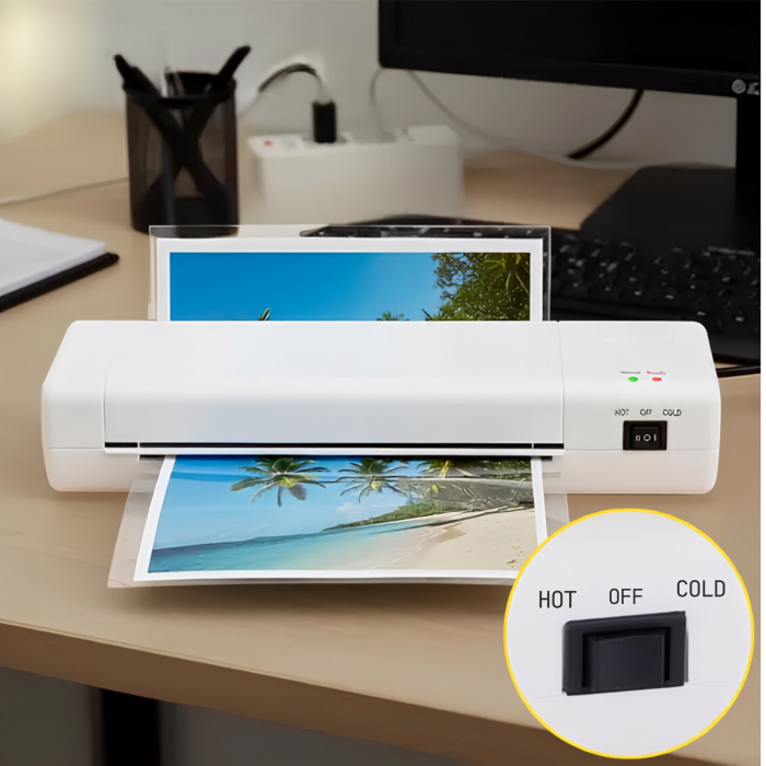Laminator 4 in 1 format A4 VarioShop®, pentru documente si fotografii, cu 2 moduri de lucru, taiere, colturi rotunjite, 60 folii incluse, 500 W, alb [3]