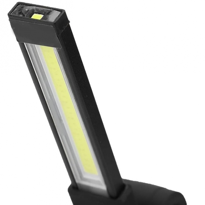Lampa de lucru LED COB VarioShop®, cu acumulator, portabila, baza magnetica, cu carlig, rotativa 360 grade, rezistenta la apa, incarcare USB, Negru [16]