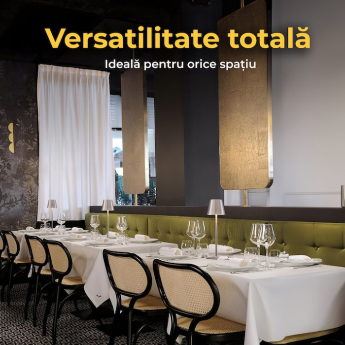 Lampa de masa touch led incarcabila VarioShop®, veioza ambientala cu control tactil, functie de schimbare a intesitatii, 3 temperaturi de culoare cald, neutru, rece, acumulator 5200 mah, 37 x 9.5 cm [9]