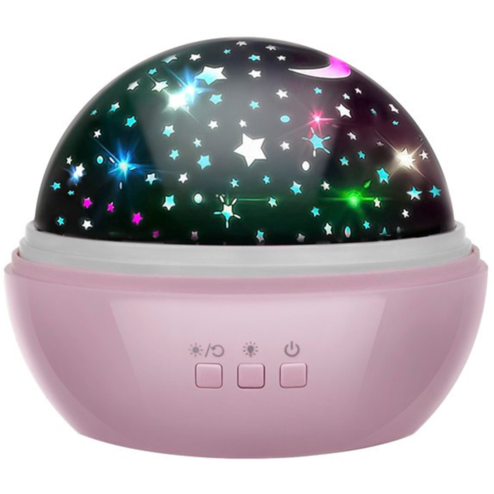 Lampa de veghe pentru copii VarioShop®, Proiector cu Stele si Luna / Viata Marina, Ideal pentru Somn, Camera Copilului, 2 Filtre Detasabile, 12 x 12 x 10 cm, Roz [10]