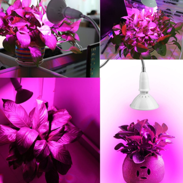 Lampa LED Crestere Plante  VarioShop® 30W, 200 LED, Spectru Complet Rosu 660nm și Albastru 450nm, Braț Flexibil cu Clema, Ideală pentru Plante de Interior si Rasaduri [6]