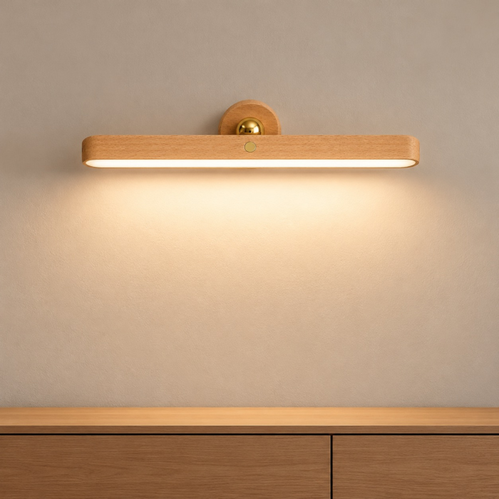Lampa LED portabila fara fir VarioShop®, cu fixare magnetica pe perete, ideala pentru citit, dormitor, hol si dulap, lumina reglabila tactil, rotire 360°, acumulator 1000 mAh, incarcare USB-C, maro [8]