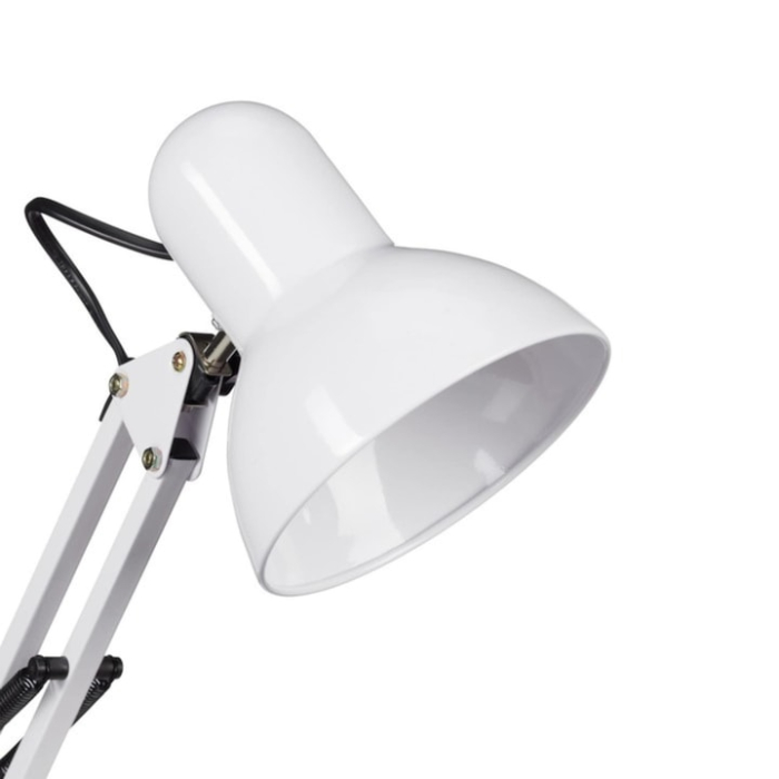 Lampa profesionala pentru birou VarioShop®, design modern, E27, 40W, din metal, cu brat oscilant, reglabila, Alb [9]
