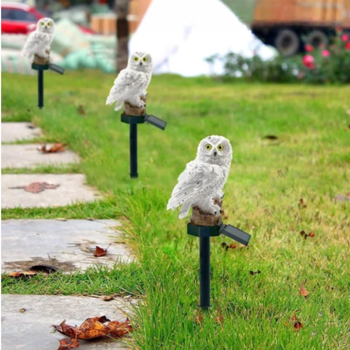 Lampa solara bufnita VarioShop®, lumina calda, senzor amurg, IP44, panou reglabil, 44 cm, ideala pentru gradina [3]