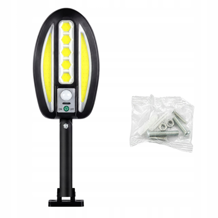 Lampa solara de exterior VarioShop®, cu senzor de miscare, LED COB, baterie 3000 mAh, montare pe perete, pentru garaj, poarta, terasa si alee, negru [11]