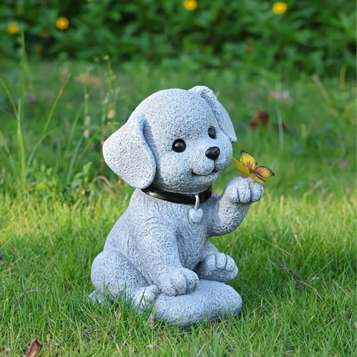 Lampa solara LED gradina , ornament decorativ Catel cu fluture, iluminare ambientala exterior, rezistenta la apa IP44, ideala pentru terasa si gradina [2]